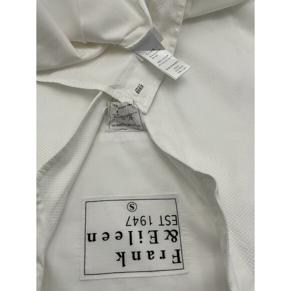 Frank & Eileen 'Victoria' White Cotton Collarless Button Down Shirt Size S - Picture 4 of 4